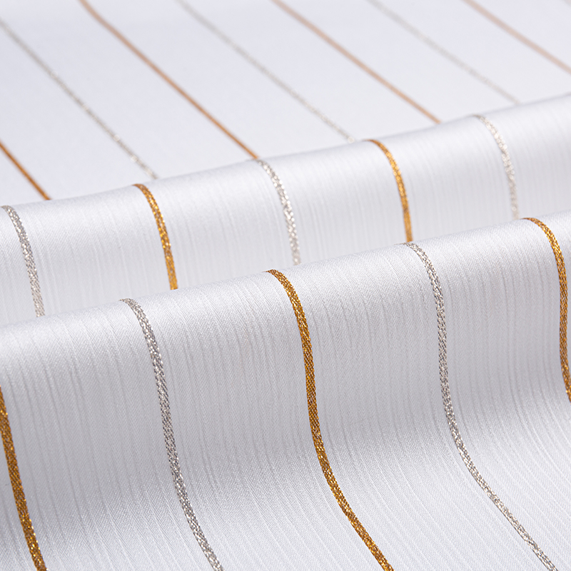 Satin Crepe Gold Stripe Tela